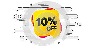 Sale 10 percent off banner. Discount sticker shape. Vector