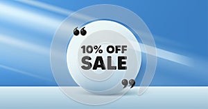 Sale 10 percent off discount. Promotion price offer sign. Circle frame, product stage background. Vector