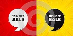 Sale 10 percent off discount. Promotion price offer sign. Flash offer banner with quote. Vector