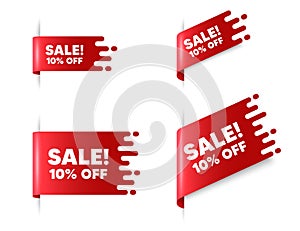 Sale 10 percent off discount. Promotion price offer sign. Vector