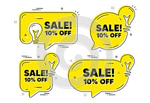 Sale 10 percent off discount. Promotion price offer sign. Vector