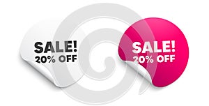 Sale 20 percent off discount. Promotion price offer sign. Vector