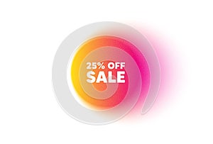 Sale 25 percent off discount. Promotion price offer sign. Color gradient circle banner. Vector