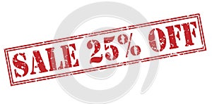 Sale 25 percent off red stamp