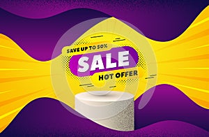 Sale 30 percent off banner. Discount sticker shape. Vector