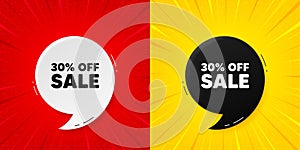 Sale 30 percent off discount. Promotion price offer sign. Flash offer banner with quote. Vector