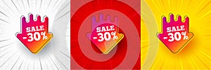 Sale 30 percent off sticker. Discount banner shape. Flash offer banner. Vector