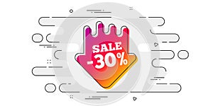 Sale 30 percent off sticker. Discount banner shape. Vector