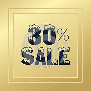 Sale 30 percent. Vector gold gradient background. Golden illustration for business, shopping, advertising, web, design, frame,