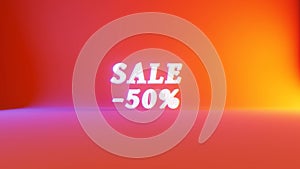 Sale, 3d graphic element banner design 4k animation.