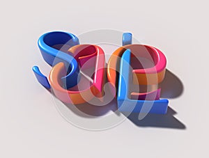 Sale 3d Lettering Font Illustration Design