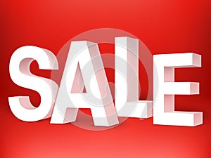 Sale 3D Letters on Red Background