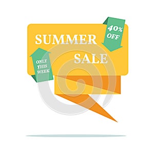 Sale abstract vector origami banner - special offer 50% off.