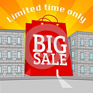 Sale advertisement, shopping discount social media banner vector template
