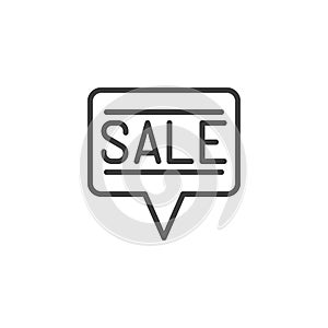 Sale advertising message line icon