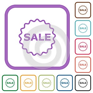 Sale badge outline simple icons