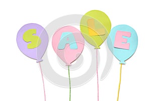 Sale balloon paper cut on white background