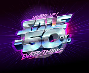 Sale banner -50% off everything, vector poster