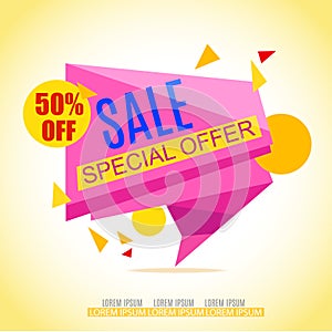 Sale Banner Design. Sale background. Sale Vector Tag for Promotional brochure