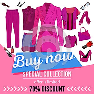 Sale banner design template on white background,vector illustration. photo