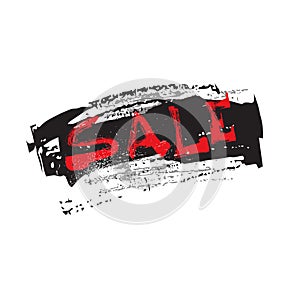 Sale Banner Grunge Poster Design On White Background Black Friday Sticker