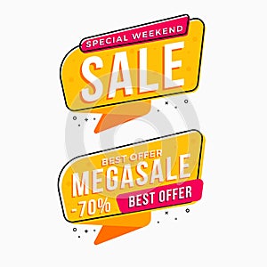 Sale Banner Label Tag extra discount colorful gradient background