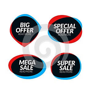 Sale banner speech bubble design element. corporate identity, card, labels or posters. Marketing sale business discount label