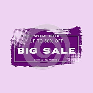 Sale banner template design. Big sale special offer. End of season special offer banner. Flash discount template promotion design