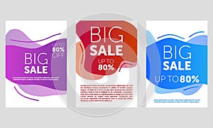 Sale banner template design, Big sale special up to 80% off. Super Sale, end of season special offer banner. vector illustration.