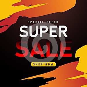 Sale banner template design, Super sale special offer