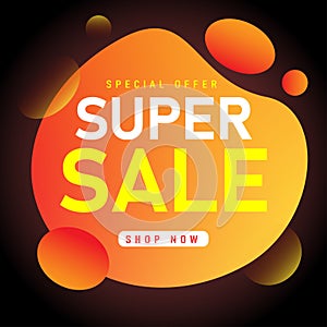 Sale banner template design, Super sale special offer