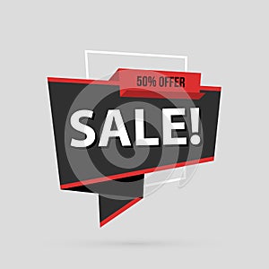 Sale banner template in flat origami style