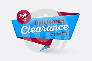 Sale banner template, special offer, end of season