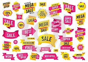 Sale banner templates design. Mega sale special offer. Vector