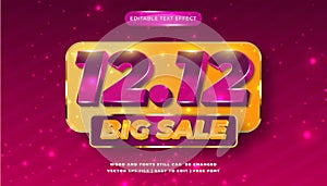 12 12 sale banner text effect