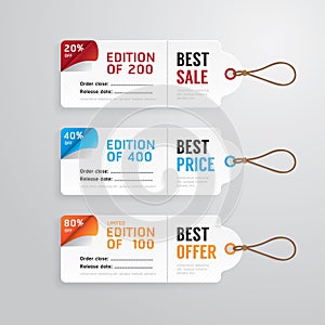 Sale banners price tag paper card template collection.vector