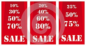 Sale banners red