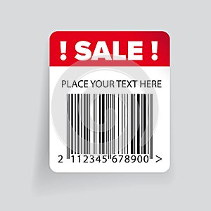 Sale barcode label template vector