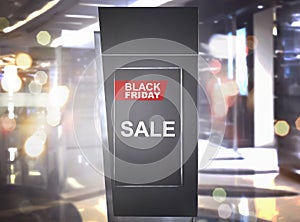 Sale on Black Friday announcement in the billboard advertising