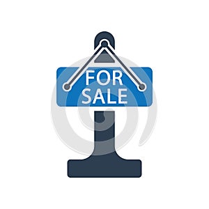 For Sale Board Icon. Property Sale Sign Board Icon.