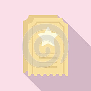 Sale bonus ticket icon, flat style