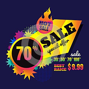 sale button Special Offer Sale concept with abstract triangle elements.