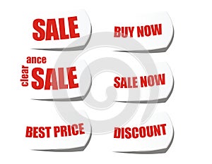 Sale buy now cut off sticker label