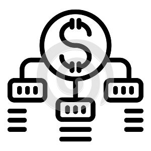 Sale capital gain icon outline vector. Trading market earnings