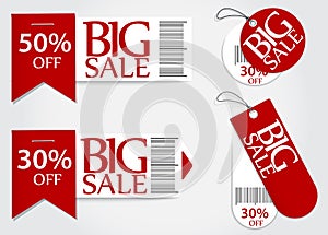 Sale card red promotion percentage retail