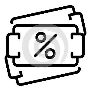 Sale cart icon outline vector. Online store tag