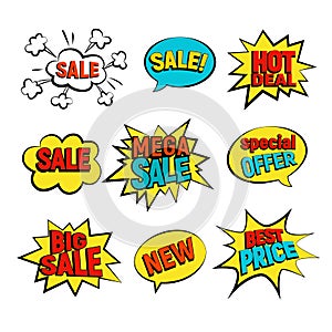 Sale cartoon vector set