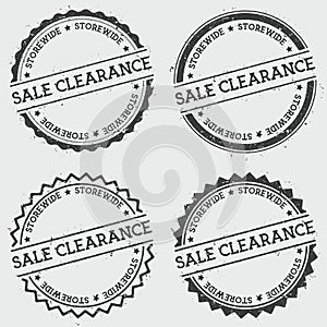 Sale clearance storewide insignia stamp isolated. photo