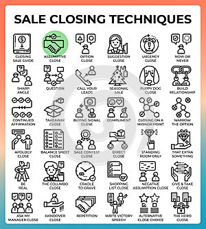 Sale Closing Techniques icons