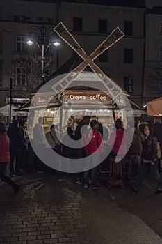 Sale of coffee and crepes in Krakow